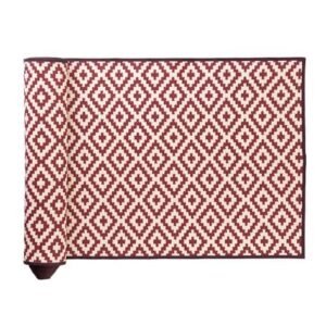 เสื่อวัด THA-WAI BURGUNDY 150X1000 ซม. สีดำ/ครีม/แดง