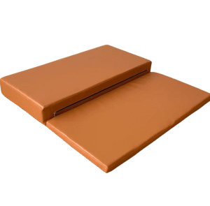 เบาะรองนั่ง พับได้ พิมพ์ชื่อได้ Nunta Leather Rise Flodable Seat 60x60x10cm สีแทนส้มอ่อน
