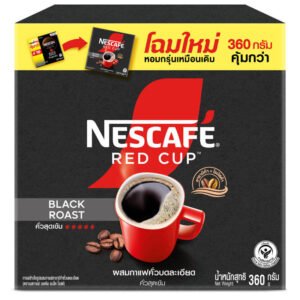 Nescafe Red Cup Black Roast Instant Coffee Mixed with Finely Ground Roasted 360g