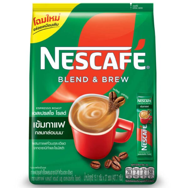 Nescafe Blend and Brew Instant Coffee Mix Espresso Roast 15.1g. Pack 27sachets