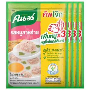 คนอร์คัพโจ๊กกึ่งสำเร็จรูปรสหมูผสมสาหร่าย 32กรัม แพค 4ซอง