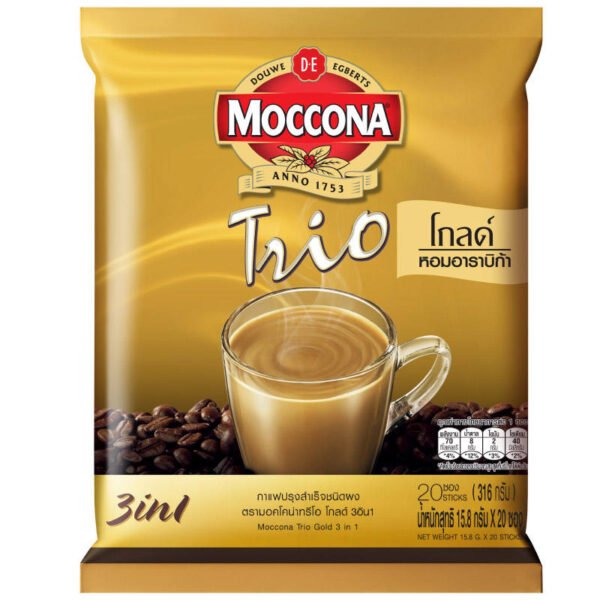 Moccona Trio Instant Coffee Mixed Gold 15.8g. Pack 20sachets